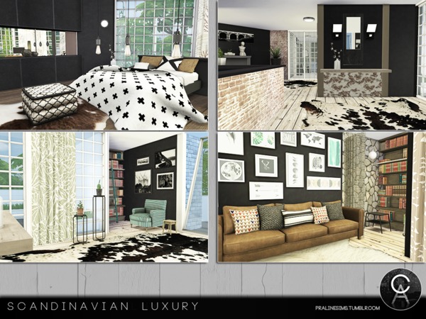 Sims 4 Scandinavian Luxury house by Pralinesims at TSR