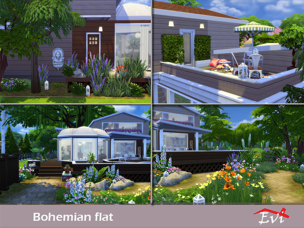 Sims 4 Bohemian Flat by Evi at TSR
