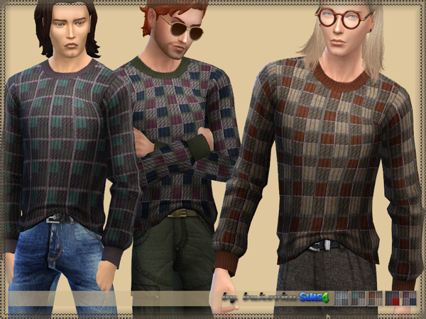 Sims 4 Sweater Plaid by bukovka at TSR