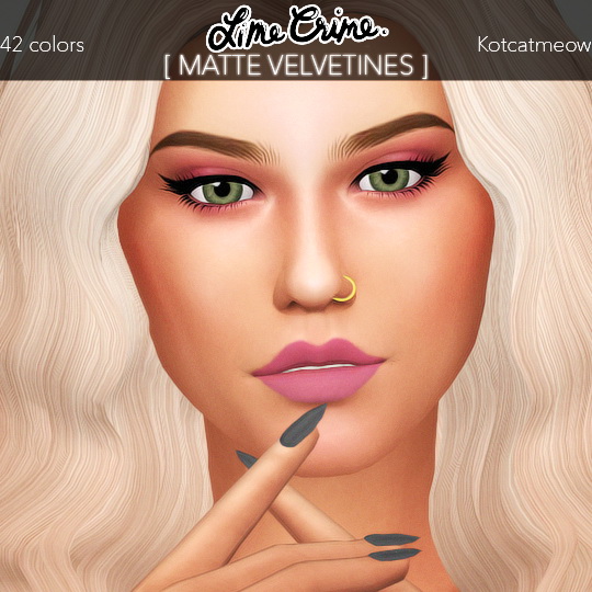 Sims 4 MATTE VELVETINES lipstick at KotCatMeow