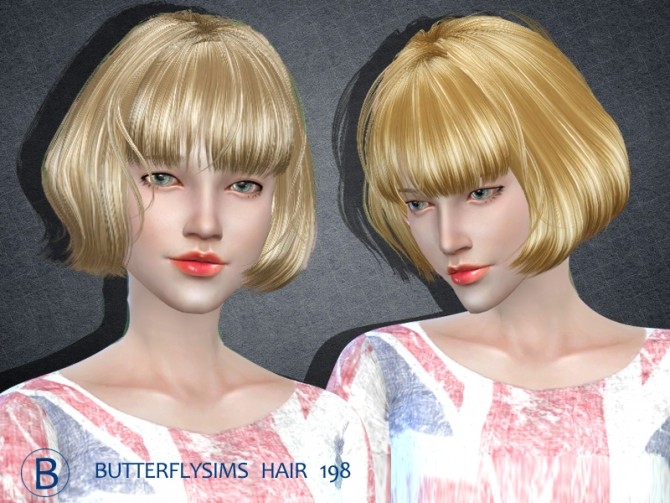 Sims 4 B fly hair af 198 (Pay) by YOYO at Butterfly Sims