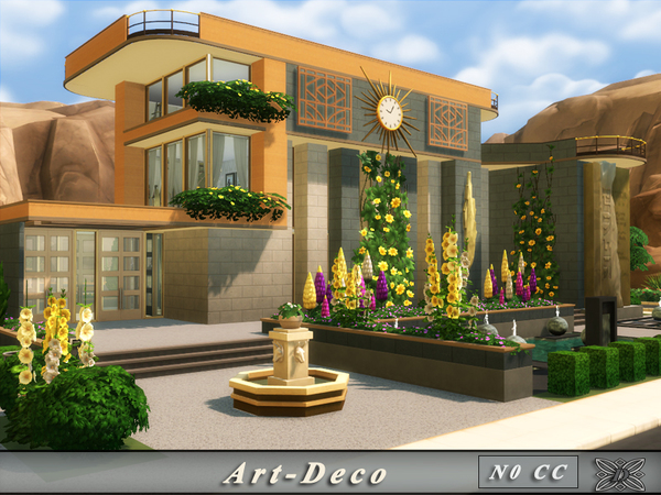 Sims 4 Art Deco house No CC by Danuta720 at TSR