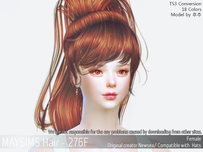 Sims 4 Hair 276F (Newsea) at May Sims