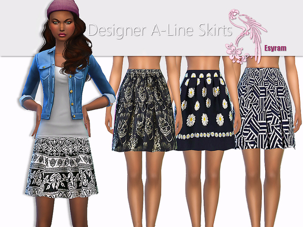 Sims 4 Designer A Line Skirts by EsyraM at TSR