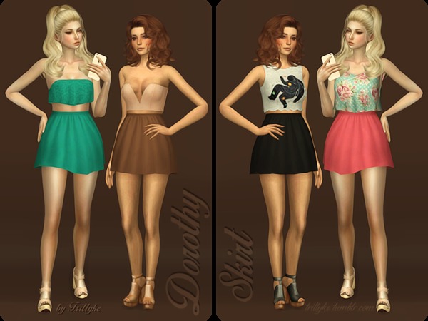 Sims 4 Dorothy Skirt by Trillyke at TSR