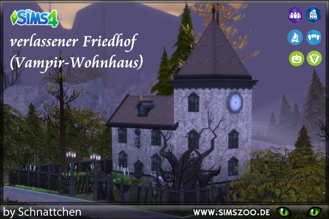 Sims 4 Abandoned Cemetery Vampire House by Schnattchen at Blacky’s Sims Zoo