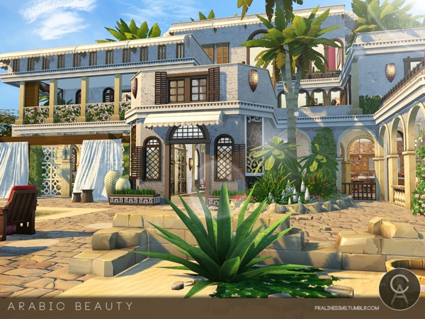 Sims 4 Arabic Beauty house by Pralinesims at TSR