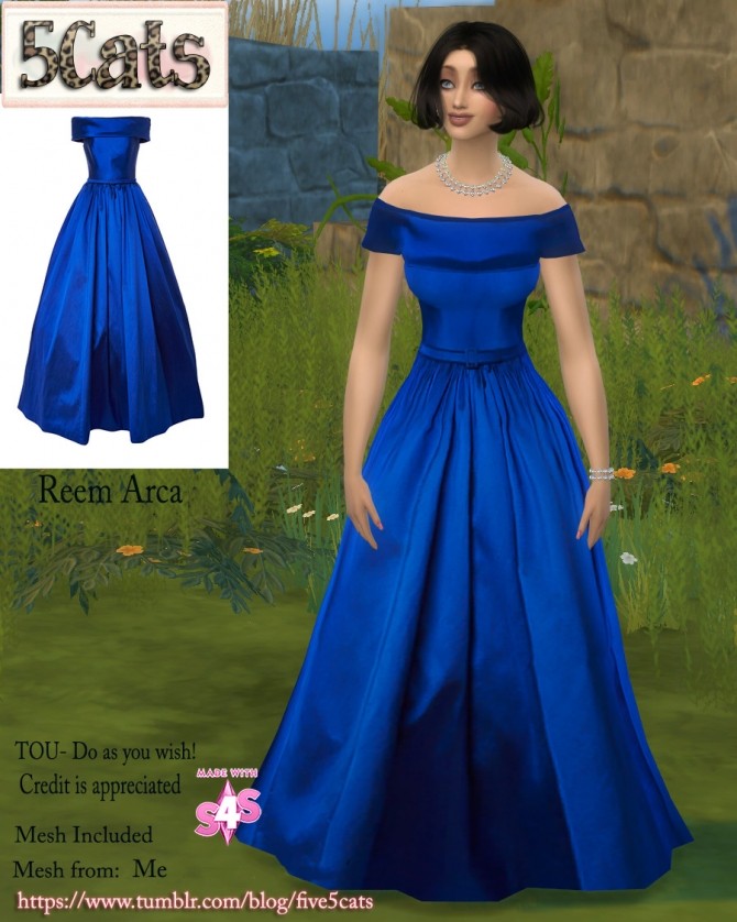 Sims 4 Arca OffShoulder Ball Gown at 5Cats