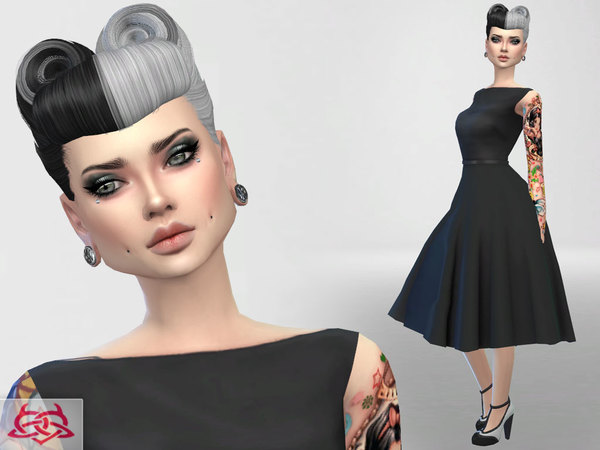 Sims 4 Vintage inspiration, dress, hair, shoes set 5 by Colores Urbanos at TSR