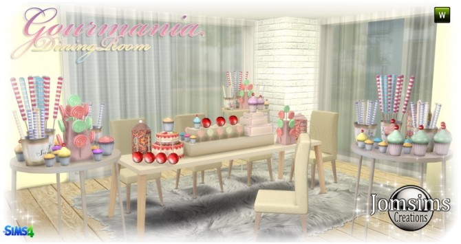Sims 4 Gourmania dining room at Jomsims Creations