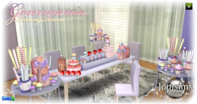Sims 4 Gourmania dining room at Jomsims Creations