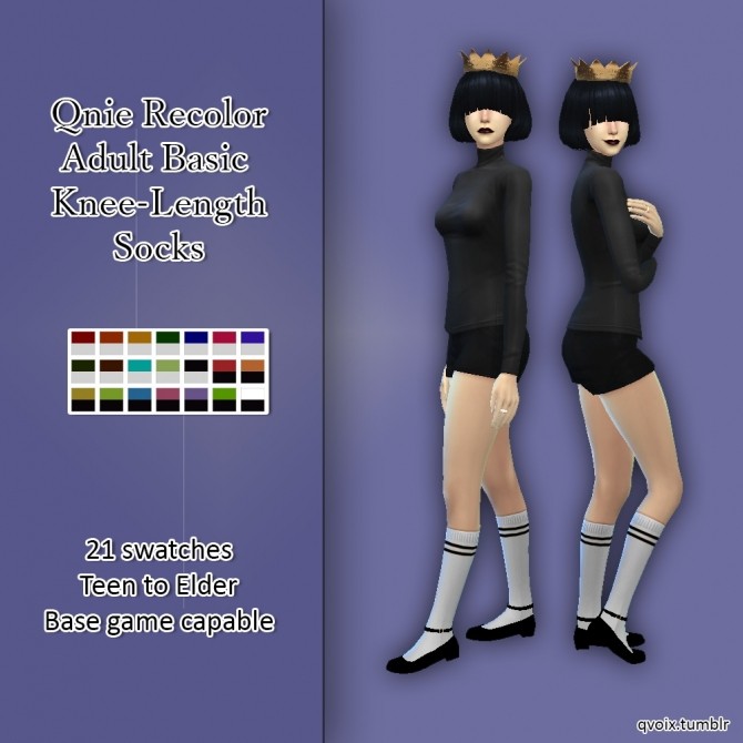 Sims 4 Basic Knee Length Socks at qvoix – escaping reality