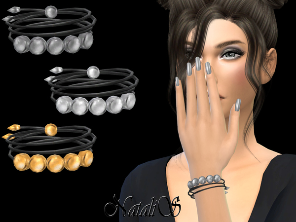 Sims 4 Flat Beads Bracelet by NataliS at TSR