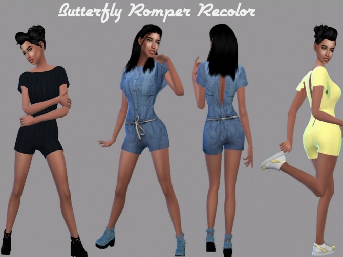 Sims 4 Butterfly Romper Recolor at Teenageeaglerunner