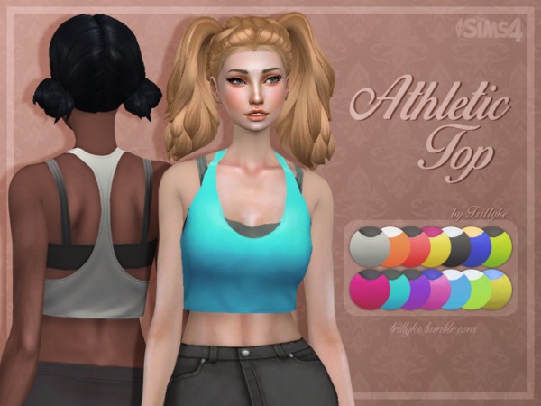 Sims 4 Athletic Top by Trillyke at TSR