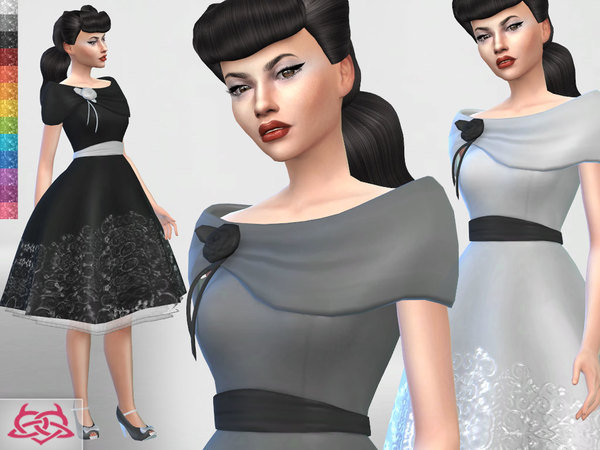 Sims 4 Sofi lace dress recolors by Colores Urbanos at TSR