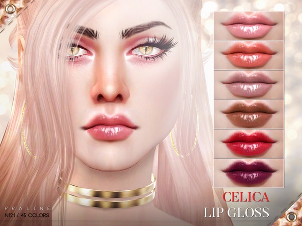 Sims 4 Celica Lip Gloss N121 by Pralinesims at TSR