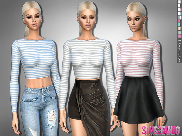 Sims 4 317 Casual Top by sims2fanbg at TSR