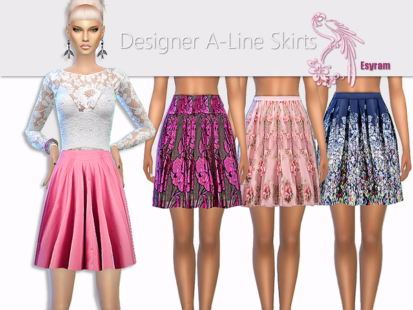 Sims 4 Designer A Line Skirts by EsyraM at TSR