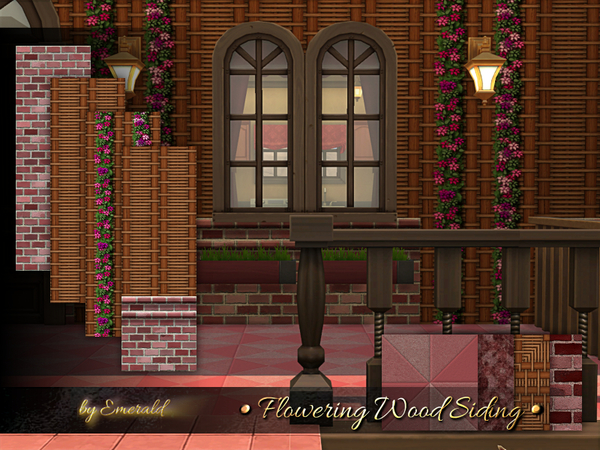 Sims 4 Flowering Wood Siding by emerald at TSR