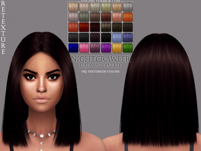 Sims 4 Nightcrawlers Antoinette & Runway hair retextures at Angissi