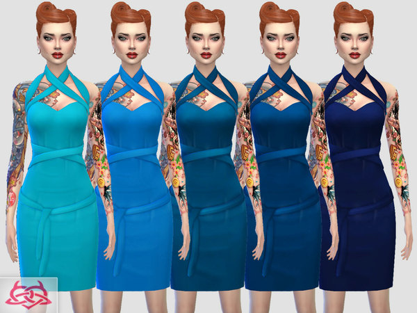 Sims 4 Mozzy dress recolors 1 by Colores Urbanos at TSR