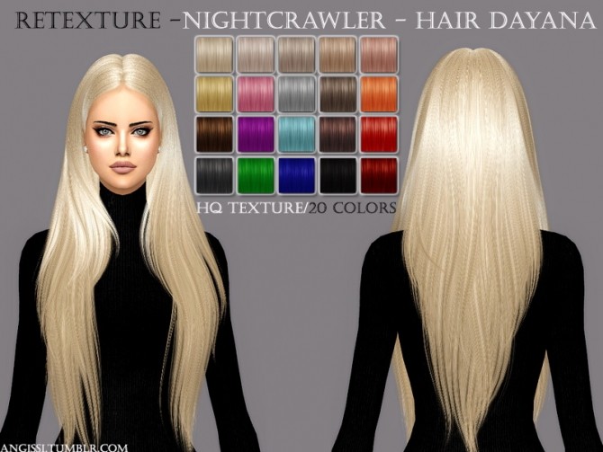Sims 4 Nightcrawlers Dayana hair retexture at Angissi