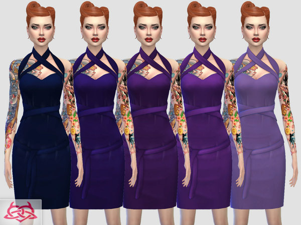 Sims 4 Mozzy dress recolors 1 by Colores Urbanos at TSR