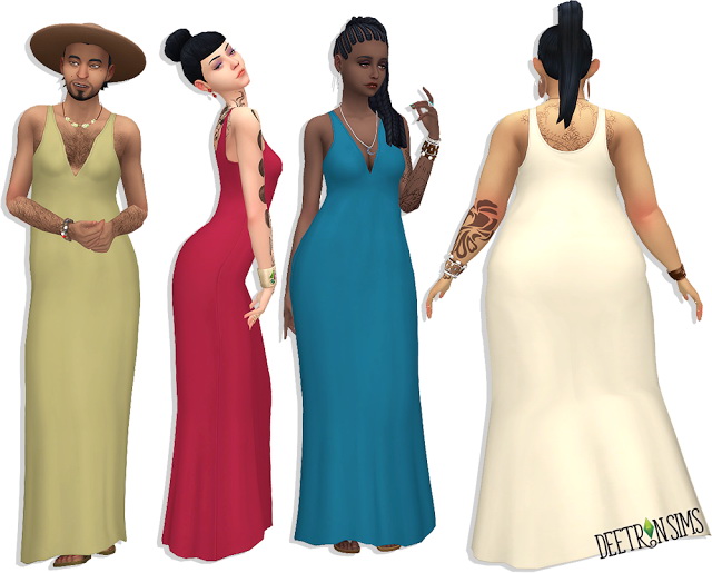 Sims 4 Maxi with Moxie Dress at Deetron Sims