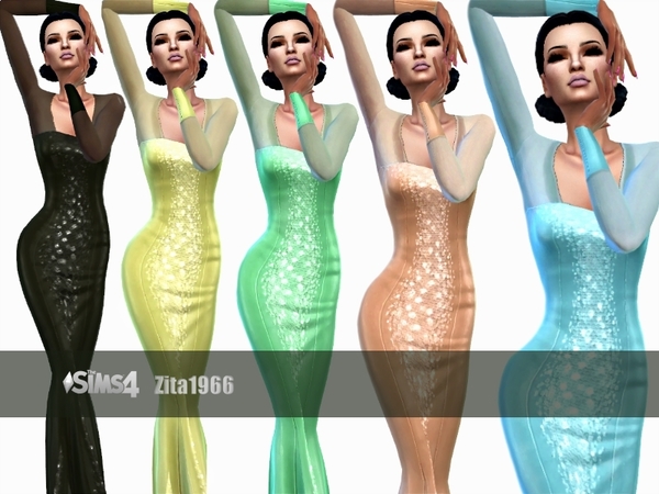 Sims 4 Garbo dress by ZitaRossouw at TSR