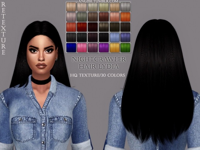 Sims 4 Nightcrawler Lydia hair retexture at Angissi