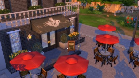 Cafè awning from base game by AlexCroft at Mod The Sims