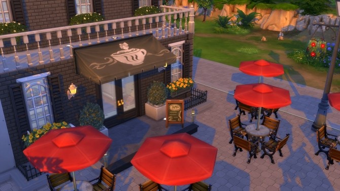 Sims 4 Cafè awning from base game by AlexCroft at Mod The Sims