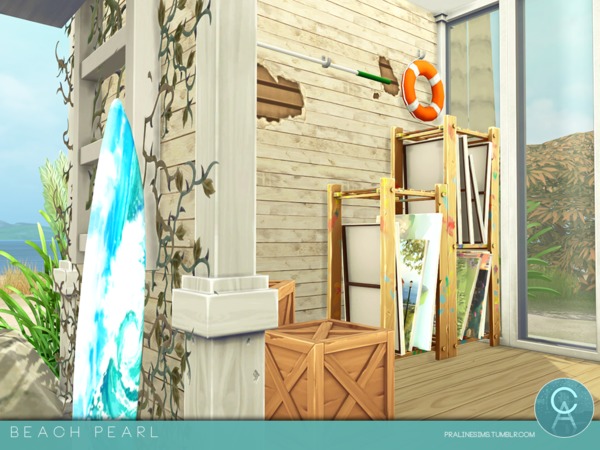 Sims 4 Beach Pearl home by Pralinesims at TSR