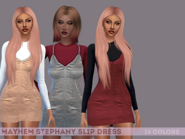 Sims 4 Stephany Slip Dress by mayhem sims at TSR