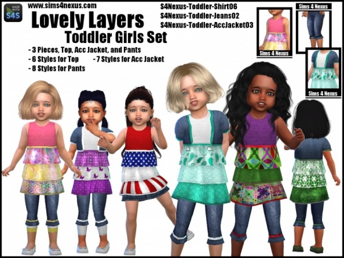 Sims 4 Lovely Layers Toddler Girls Set at Sims 4 Nexus