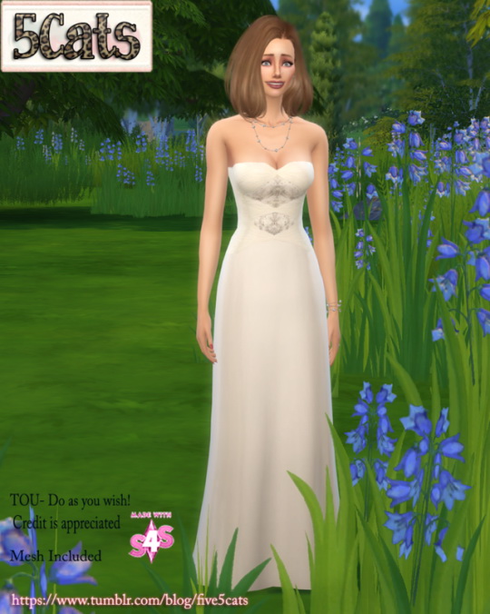 Sims 4 F2013 Mercury wedding gown at 5Cats