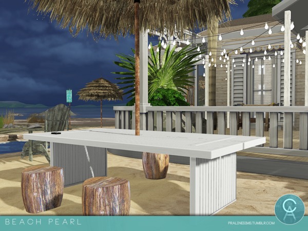 Sims 4 Beach Pearl home by Pralinesims at TSR