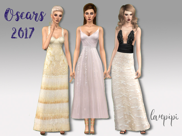 Sims 4 Oscars 2017 dresses by laupipi at TSR