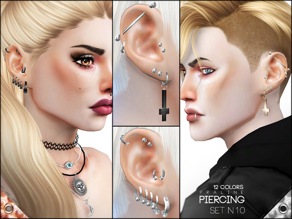 Sims 4 Piercing Set N10 by Pralinesims at TSR