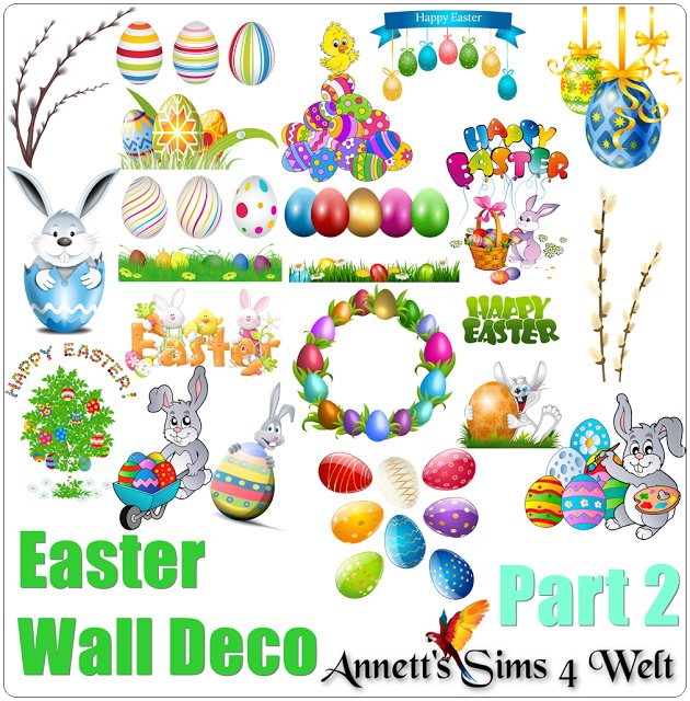 Sims 4 Easter Wall Deco Part 2 at Annett’s Sims 4 Welt
