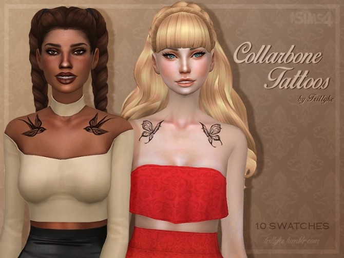 Sims 4 Collarbone Tattoos at Trillyke