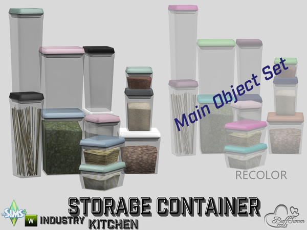 Sims 4 Kitchen Storage Containers by BuffSumm at TSR