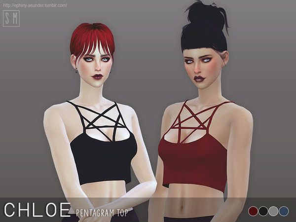 Sims 4 Chloe Pent Lace Top by Screaming Mustard at TSR