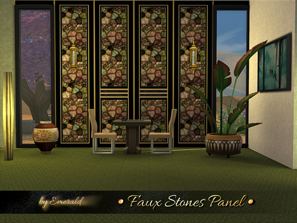 Sims 4 Faux Stones Panel by emerald at TSR
