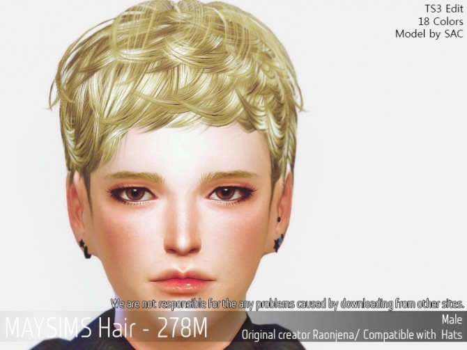 Sims 4 Hair 278M (Raonjena) at May Sims