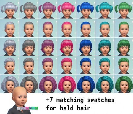 Dyed Hair for Toddlers by freedri at Mod The Sims