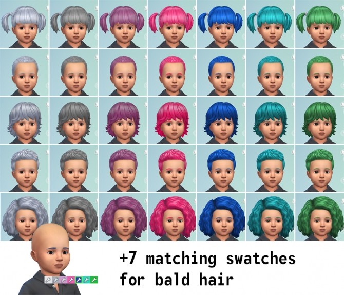 Sims 4 Dyed Hair for Toddlers by freedri at Mod The Sims