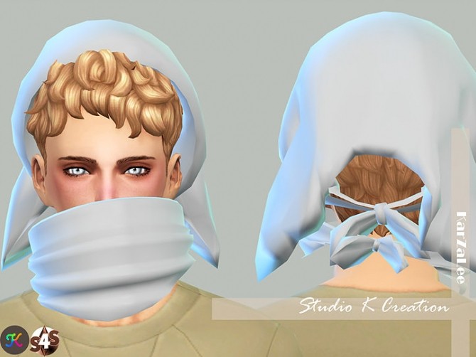 Sims 4 Cleaning set head bandage and mask at Studio K Creation