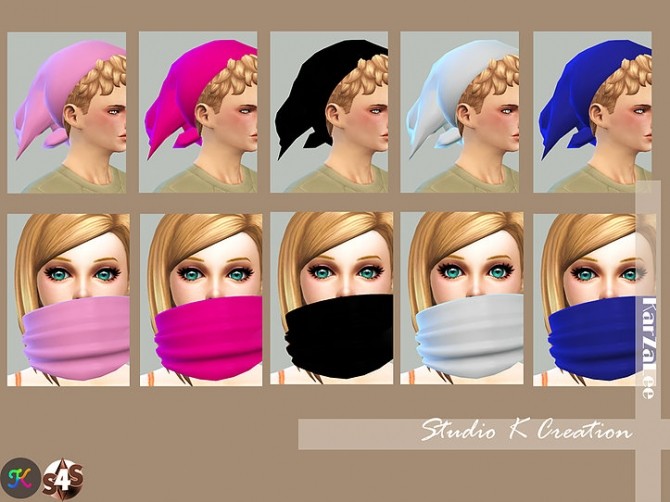 Sims 4 Cleaning set head bandage and mask at Studio K Creation